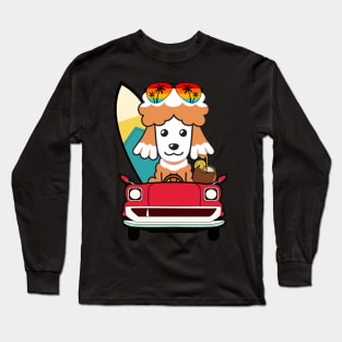 Funny poodle driving a car Long Sleeve T-Shirt